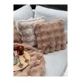 sevaradekor Peluş Kırlent Kılıfı Pofuduk Yastık Tek Taraflı Pelus Yastik 40 x 40 Bubble Pelus Kırlent Kare