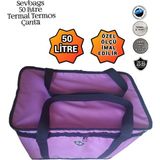 Sevbags Termal Termos Piknik Kamp Seyahat Sıcak Soğuk 50 Litre Termos Çanta - Mor
