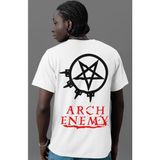 Sevbano Arch Enemy Rock Metal Müzik Grubu Sırt Baskılı Unisex Oversize Tişört - Beyaz - 3XL