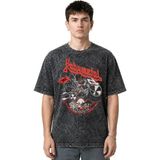 Sevbano Babymetal Rock Metal Müzik Grubu Ön Baskılı Unisex Oversize Eskitme Yıkamalı Tişört - Siyah - XS