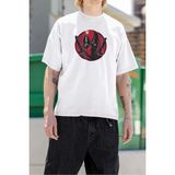 Sevbano Deadpool Marvel Film Karakteri Baskılı Oversize Tişört - Beyaz - 3XL