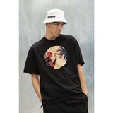 Sevbano Deadpool x Venom Baskılı Unisex Tişört, Oversize Marvel Film Karakter Tişört - 01 Siyah