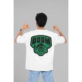 Sevbano Doctor Doomsday Baskılı Unisex Oversize Marvel Karakter Tişört - Beyaz - 4XL
