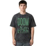 Sevbano Doctor Victor Von Doom Süper Kahraman Film Ön Baskılı Unisex Oversize Vintage Yıkamalı Tişört - Siyah - XS