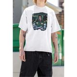 Sevbano Doom Baskılı Unisex Tişört, Oversize Doctor Doomstay Marvel Karakter Tişört - Beyaz - 3XL
