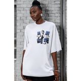 Sevbano Eminem Lose Yourself Rapper Şarkıcı Sırt Baskılı Unisex Oversize Tişört - Beyaz - XS