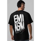 Sevbano Eminem Recovery Rapper Şarkıcı Sırt Baskılı Unisex Oversize Tişört - Siyah