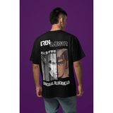 Sevbano Eren Yaeger Attack On Titan Sırt Baskılı Unisex Oversize Anime Tişört - Siyah - 3XL