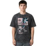 Sevbano Fight Club Tyler Durden Efsane Film Ön Baskılı Unisex Oversize Eskitme Yıkamalı Tişört - Siyah - XS