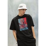 Sevbano Film Kahramanı Deadpool Baskılı Unisex Oversize Marvel Tişört - 01 Siyah - 3XL