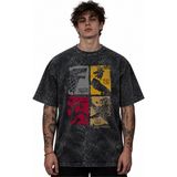 Sevbano Game Of Thrones Efsane Dizi Baskılı Unisex Oversize Vintage Retro Yıkamalı Tişört - Siyah - 2XL
