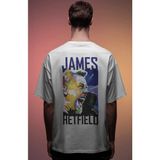 Sevbano James Hetfield Metallica Rock Metal Müzik Grubu Baskılı Unisex Oversize Premium Tişört - XL - Beyaz