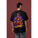 Sevbano Jujutsu Kaisen Gojo Sırt Baskılı Unisex Oversize Anime Karakter Tişört - Siyah - 4XL