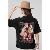 Sevbano Jujutsu Kaisen Ryomen Sukuna Sırt Baskılı Unisex Oversize Anime Tişört - Siyah