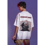 Sevbano Kendrick Lamar Rapper Sırt Baskılı Unisex Oversize Şarkıcı Tişört - Beyaz - XS