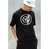Sevbano Marvel Kaptan Amerika Iron Man Baskılı Unisex Oversize Tişört - 01 Siyah