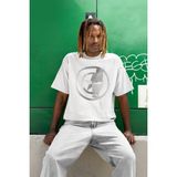 Sevbano Marvel Kaptan Amerika Iron Man Baskılı Unisex Oversize Tişört - Beyaz - 3XL