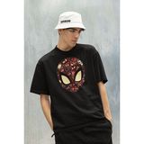 Sevbano Maske Örümcek Adam Baskılı Oversize Marvel Tişört - 01 Siyah - 4XL