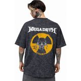 Sevbano Megadeth Rock Metal Müzik Grubu Sırt Baskılı Unisex Oversize Eskitme Yıkamalı Tişört - Siyah - 2XL
