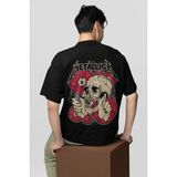 Sevbano Metallica Rock Metal Baskılı Unisex Oversize Müzik Grubu Tişört - Beyaz - 2XL