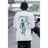 Sevbano Metallica Rock Metal Sırt Baskılı Unisex Oversize Müzik Grubu Tişört - Beyaz