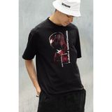 Sevbano Morales Miles Spider-Man Baskılı Unisex Oversize Marvel Tişört - 01 Siyah