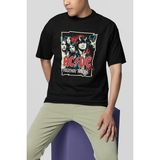 Sevbano Müzik Grubu Rock Metal Highway To Hell Baskılı Unisex Tişört, Oversize Ac Dc Tişört - 01 Siyah - XL