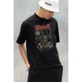 Sevbano Müzik Grubu Slipknot Baskılı Unisex Oversize Rock Metal Tişört - 01 Siyah - XS