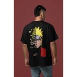 Sevbano Naruto Uzumaki Sırt Baskılı Unisex Oversize Anime Karakter Tişört - Siyah - XL