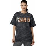 Sevbano One Piece Monkey D. Luffy Gear 5 Anime Sırt Baskılı Unisex Oversize Eskitme Yıkamalı Tişört - Siyah - XL