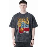 Sevbano One Piece Monkey D. Luffy Sabo Portgas D. Ace Anime Baskılı Unisex Oversize Eskitme Yıkamalı Tişört - Siyah