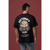 Sevbano One Punch Man Tasarım Sporcu Sırt Baskılı Unisex Oversize Gym Fitness Tişört - Siyah - 2XL
