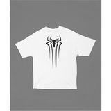 Sevbano Örümcek Adam Film Logo Baskılı Unisex Marvel Oversize Tişört - Beyaz - XL