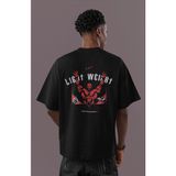 Sevbano Özel Tasarım Ronnie Coleman Light Weight Sırt Baskılı Unisex Oversize Bodybuilding Fitness Tişört - Siyah