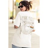 Sevbano Pink Floyd Müzik Grubu Sırt Baskılı Unisex Oversize Tişört - Beyaz - 2XL