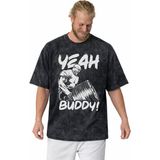 Sevbano Ronnie Coleman Yeah Buddy ! Bodybuilding Fitness Baskılı Unisex Oversize Vintage Yıkamalı Tişört - Siyah - 2XL