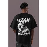 Sevbano Ronnie Coleman Yeah Buddy ! Sırt Baskılı Unisex Oversize Bodybuilding Fitness Tişört - Siyah - XL