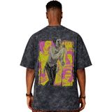 Sevbano Sex Pistols Rock Metal Müzik Grubu Sırt Baskılı Unisex Oversize Eskitme Yıkamalı Tişört - Siyah - 2XL