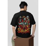 Sevbano Slipknot Prepare For Hell Tour Yazılı Unisex Oversize Rock Metal Müzik Grubu Tişört - 01 Siyah