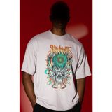 Sevbano Slipknot Rock Metal Müzik Grubu Ön Baskılı Unisex Oversize Tişört - Beyaz - 4XL