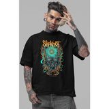 Sevbano Slipknot Rock Metal Müzik Grubu Ön Baskılı Unisex Oversize Tişört - Siyah - 2XL