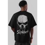 Sevbano Slipknot Rock Metal Müzik Grubu Sırt Baskılı Unisex Oversize Tişört - Siyah - 2XL