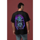 Sevbano Solo Leveling Arise Sırt Baskılı Unisex Oversize Anime Karakter Tişört - Siyah - XL