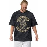 Sevbano Sons Of Anarchy Rock Metal Müzik Grubu Baskılı Unisex Oversize Vintage Yıkamalı Tişört - Siyah - XS