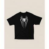 Sevbano Spider-Man Logo Baskılı Tişört, Oversize Marvel Örümcek Adam Tişört - 01 Siyah - 3XL