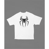 Sevbano Spider-Man Logo Baskılı Tişört, Oversize Marvel Tişört - Beyaz - 2XL