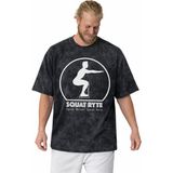 Sevbano Squat Ryte Fitness Bodybuilding Sporcu Gym Baskılı Unisex Oversize Vintage Yıkamalı Tişört - Siyah - XL