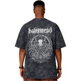 Sevbano Tasarım Babymetal Rock Metal Müzik Grubu Sırt Baskılı Unisex Oversize Eskitme Yıkamalı Tişört - Siyah - 3XL