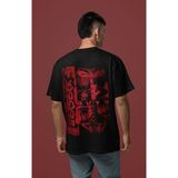 Sevbano Tasarım Berserk Guts Sırt Baskılı Unisex Oversize Anime Karakter Tişört - Siyah - XL