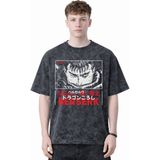 Sevbano Tasarım Black Swordman Berserk Guts Anime Baskılı Unisex Oversize Eskitme Yıkamalı Tişört - Siyah - XS